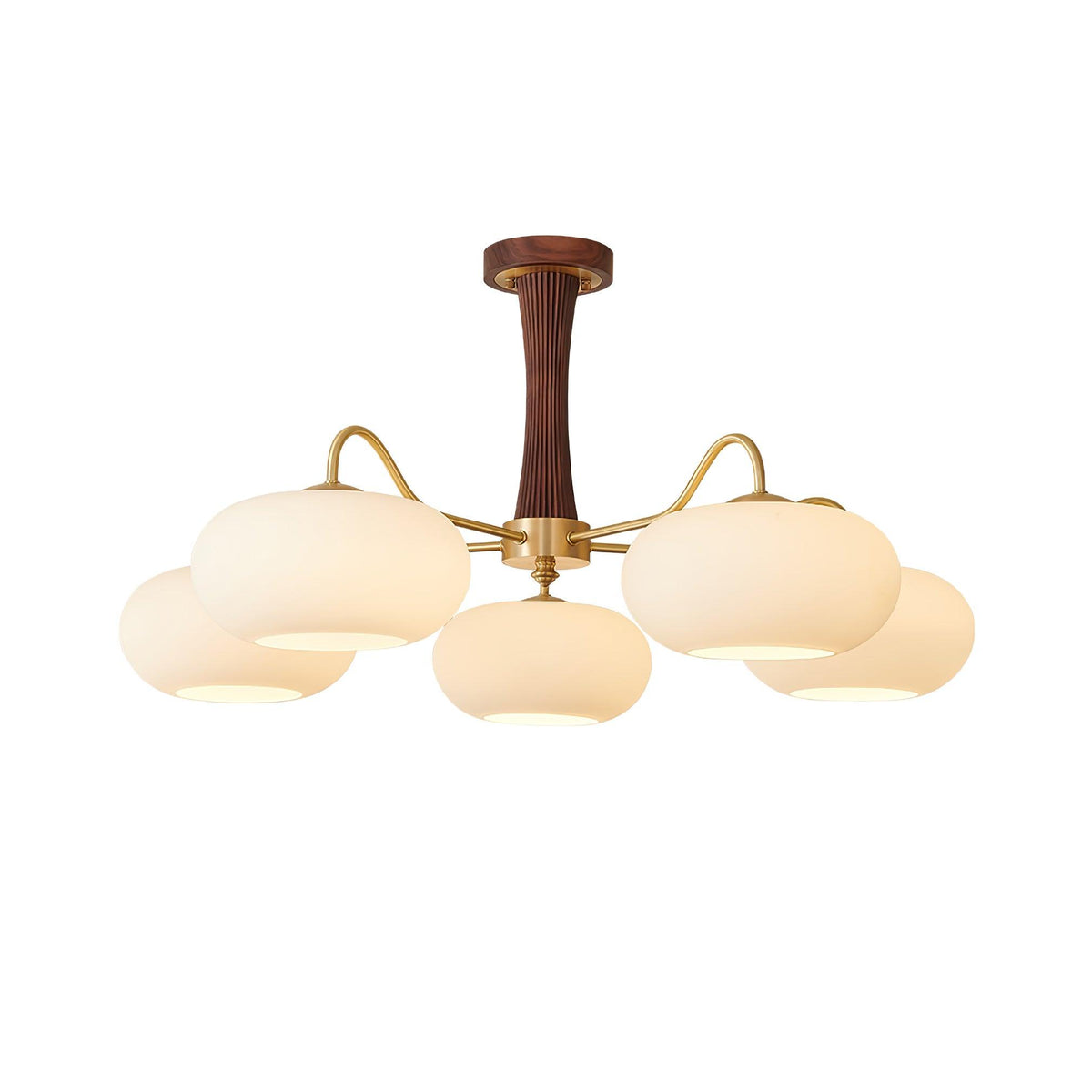 Jazia Brass Wooden Persimmon Chandelier