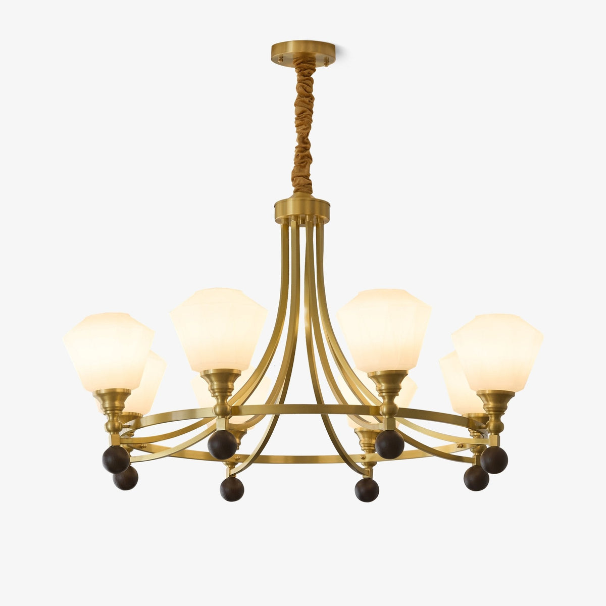 Nyraeyra Premium Nordic Art Brass Wood Chandelier