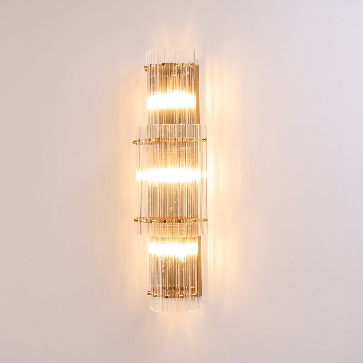 Liorivise Wall Light Layered Glass Rods Copper Modern Vertical