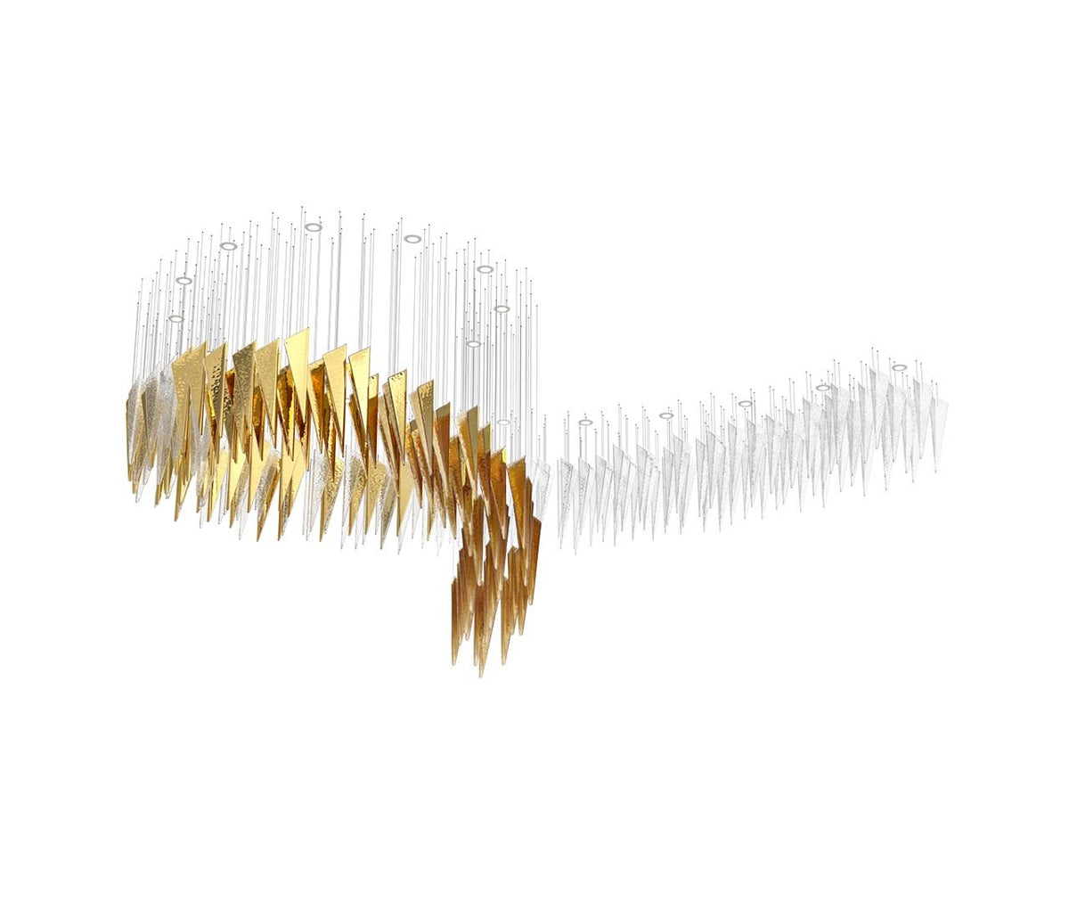 Nyvinia Glass Feather-Shape Chandelier