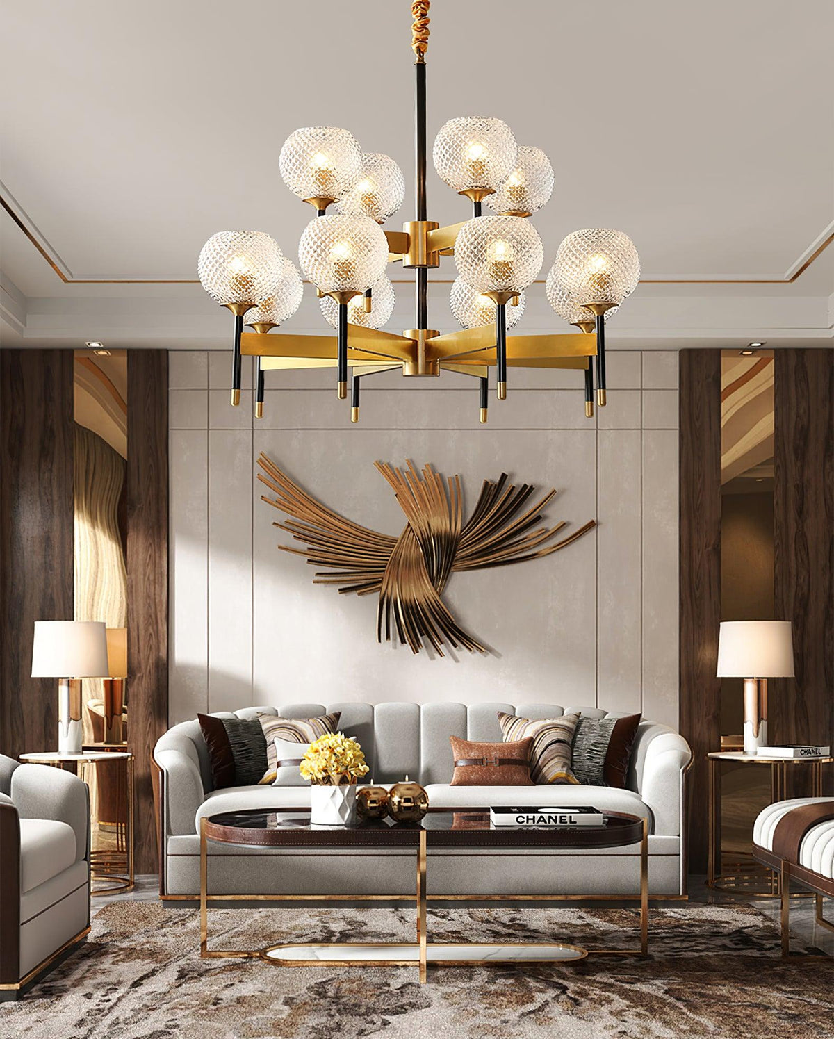 Glint Modern Brass Chandelier