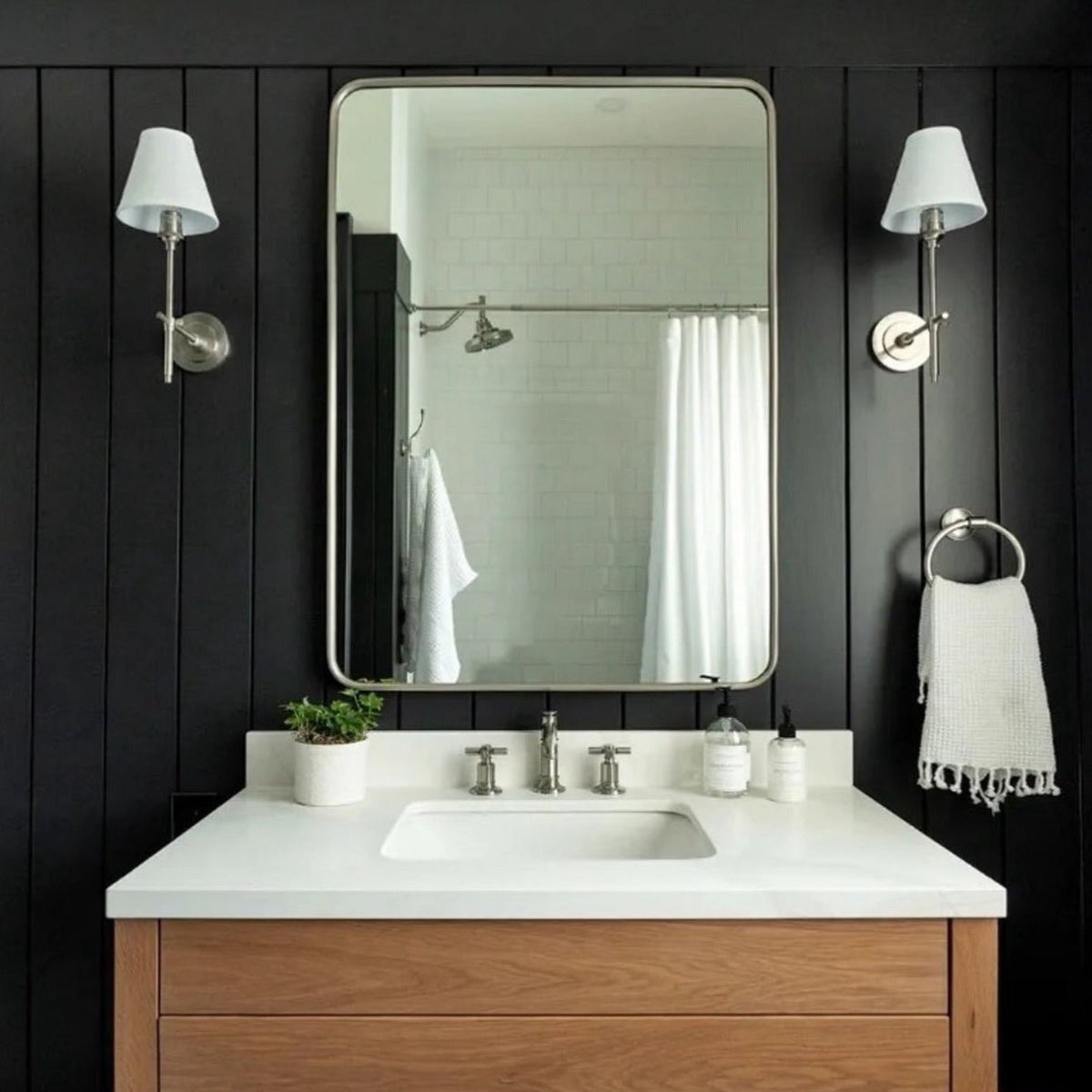 Elyse Brass White Tapered Shade Wall Light
