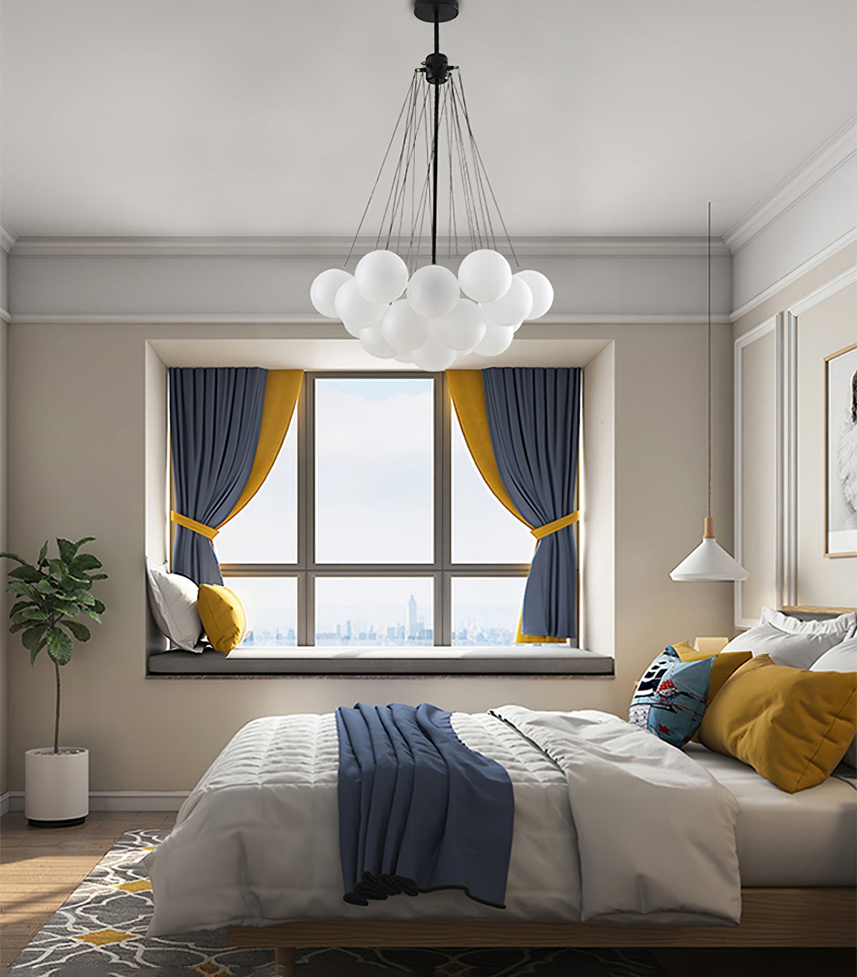 Eiririra Chandelier Bubble Frosted Glass