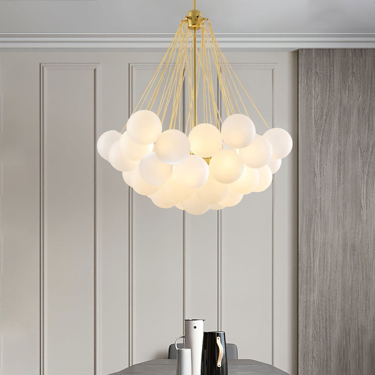Eiririra Chandelier Bubble Frosted Glass