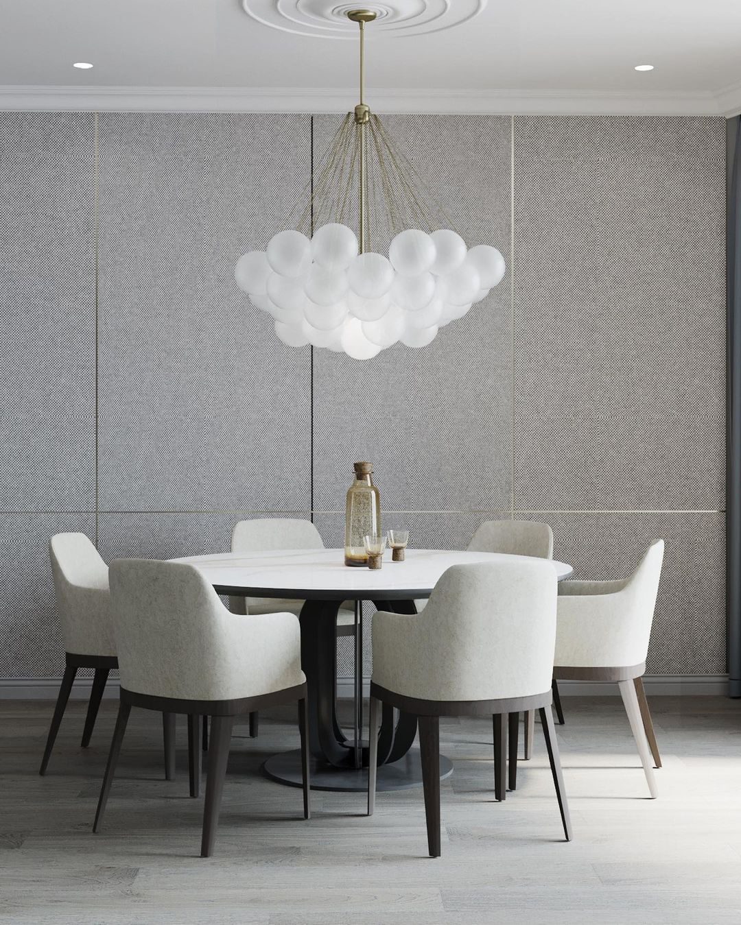 Eiririra Chandelier Bubble Frosted Glass