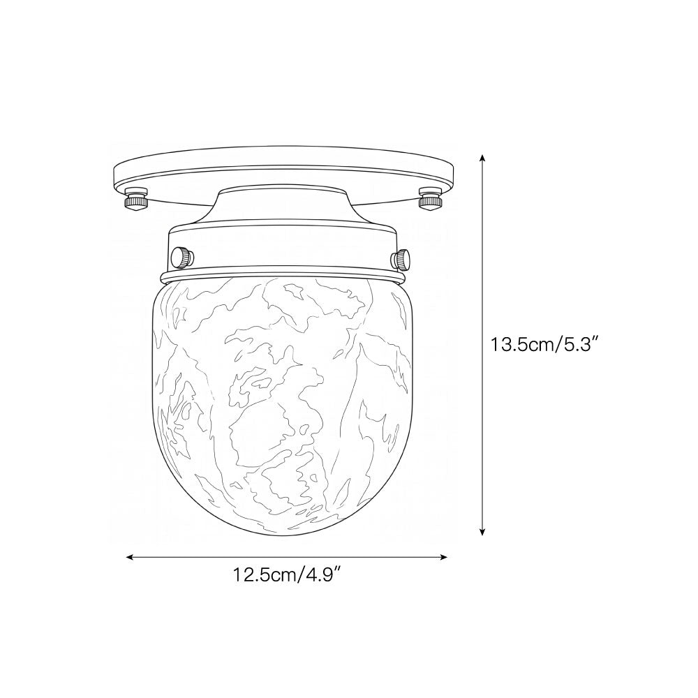 Dinoa Shaped Alabaster Flush Mount Ceiling Light