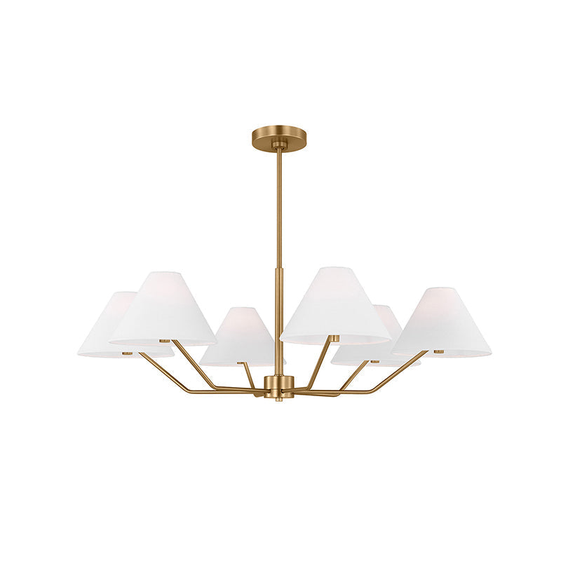 Kevenor Chandelier Brass Fabric Cone Shades Modern