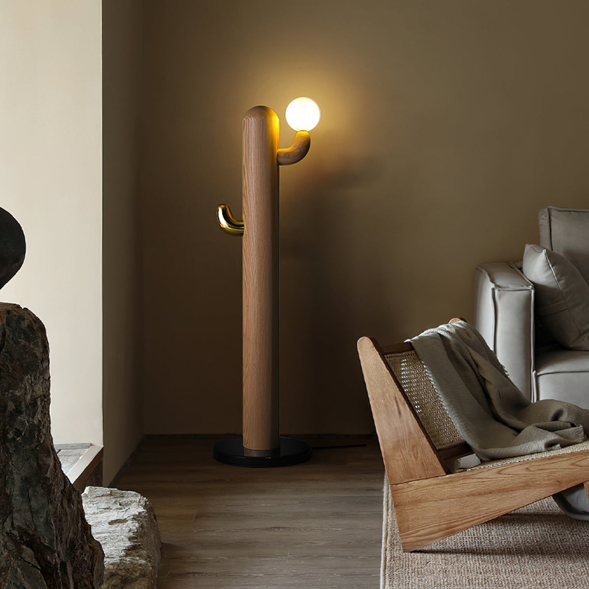 Blaze Cactus Wood Floor Lamp