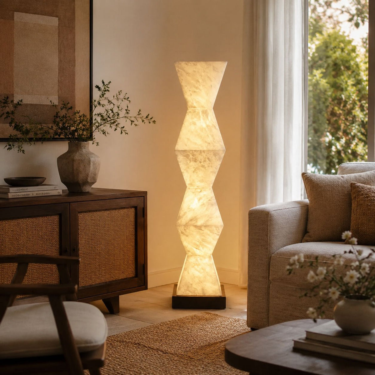 Nivuina Alabaster Floor Lamp