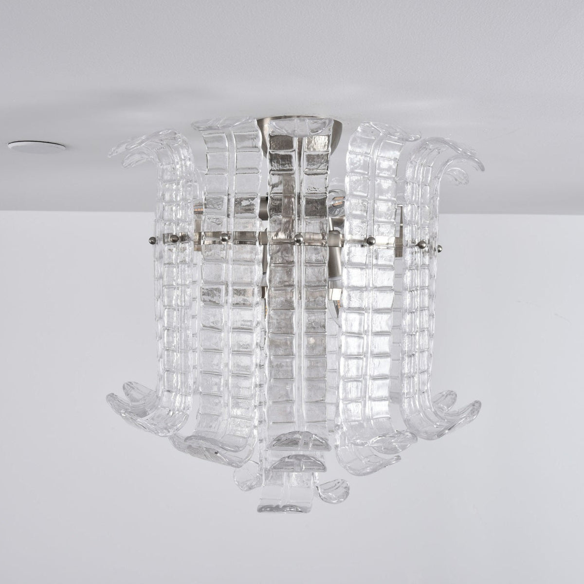 Lioreleria Ceiling Lamp Clear Murano Glass Flush Mount