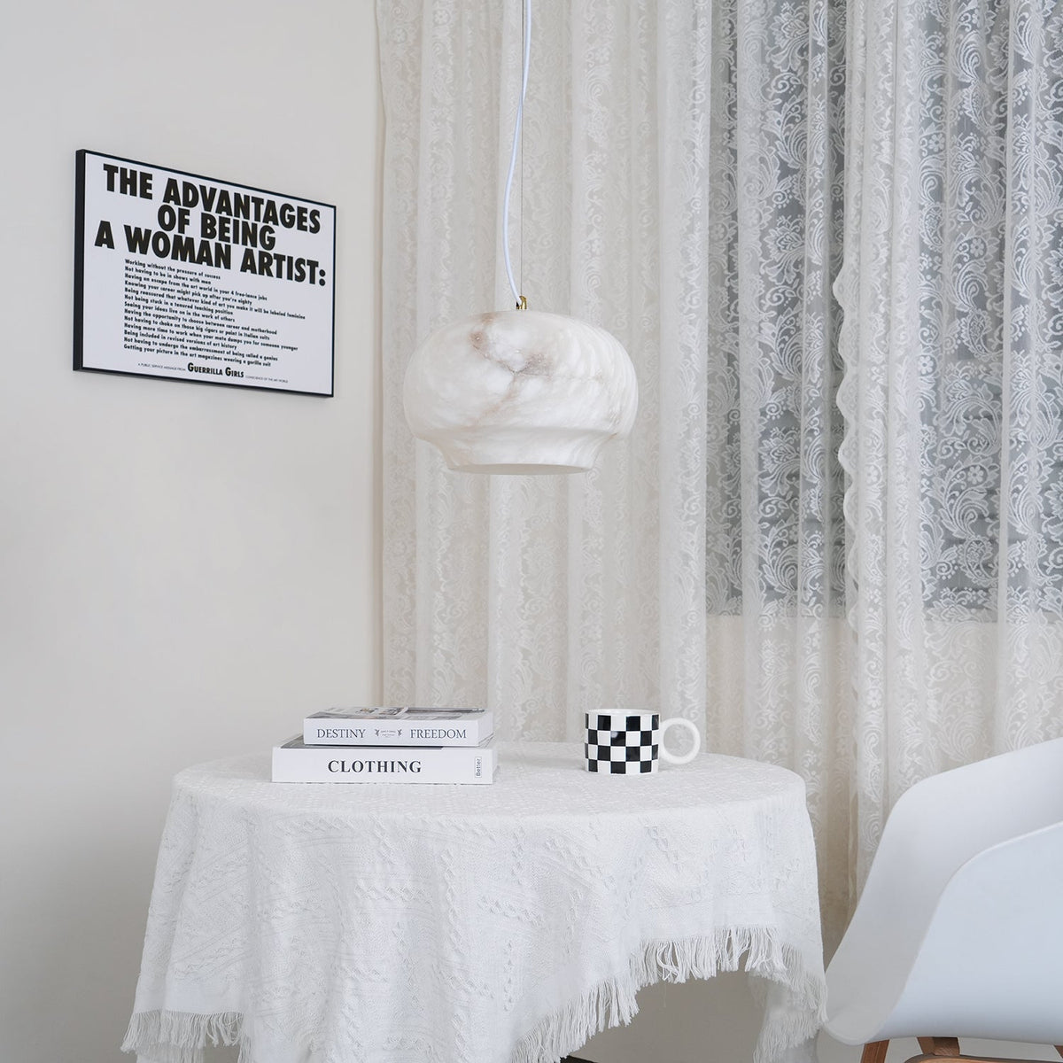 Thalia Minimalist Alabaster Pendant Light