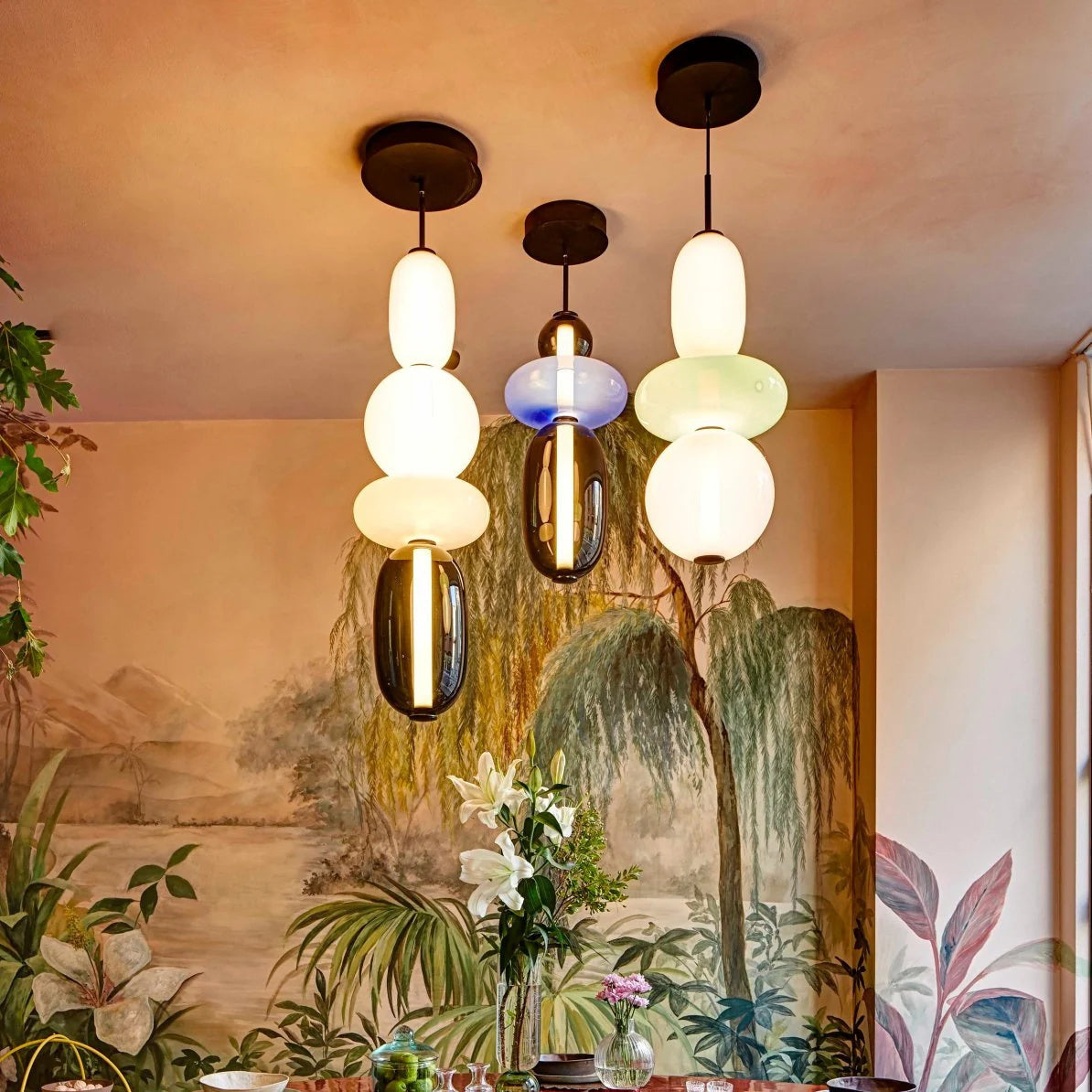 Zodore Premium Art Stained Glass Pendant Lamp