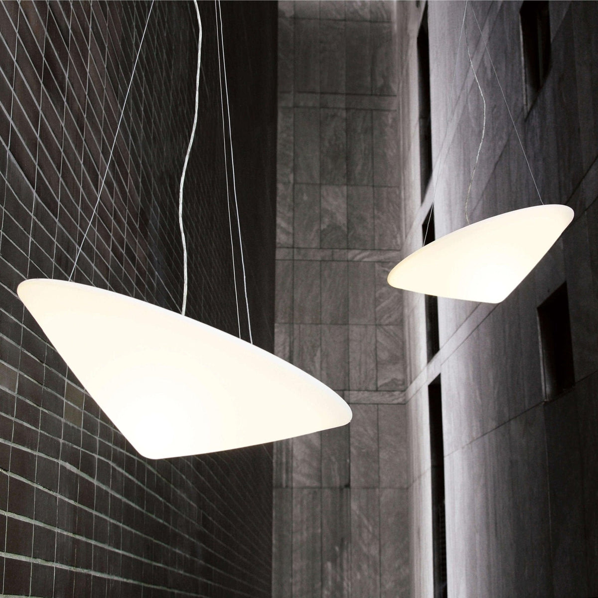 Othian Pendant Lamp Polyethylene Tilted Hat Minimalist