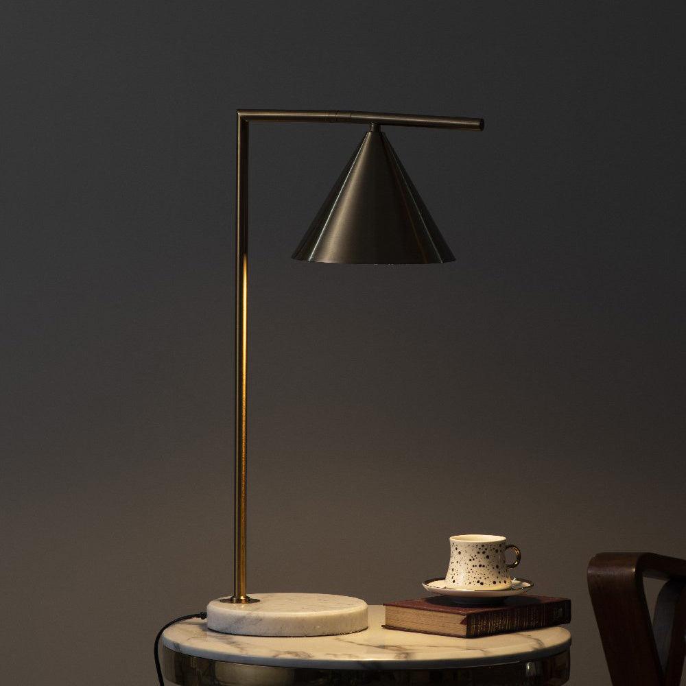 Glowen Marble Industrial Table Lamp