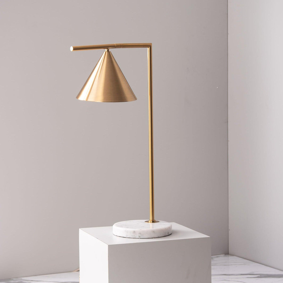 Glowen Marble Industrial Table Lamp