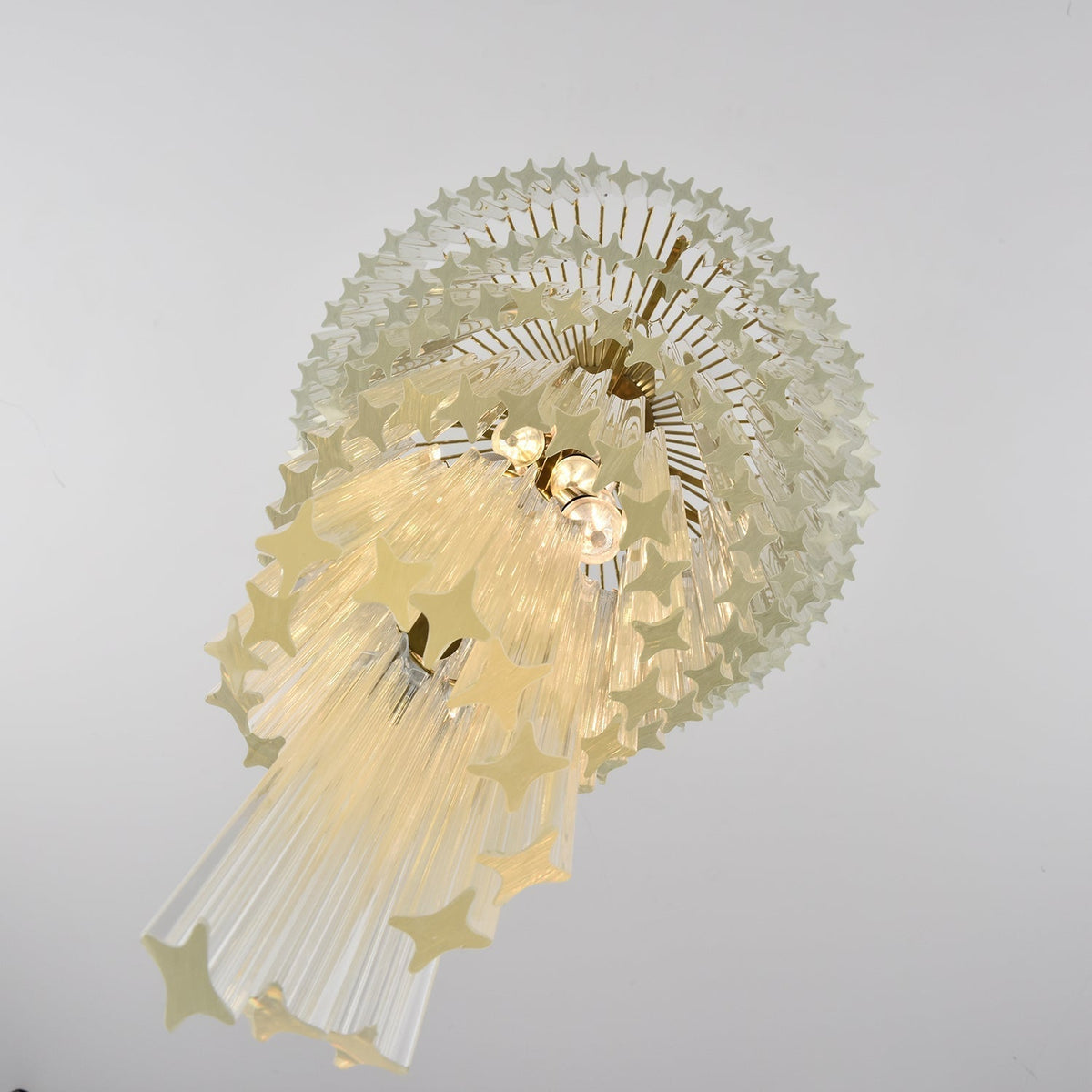 Paisley Spiral Clear Glass Chandelier