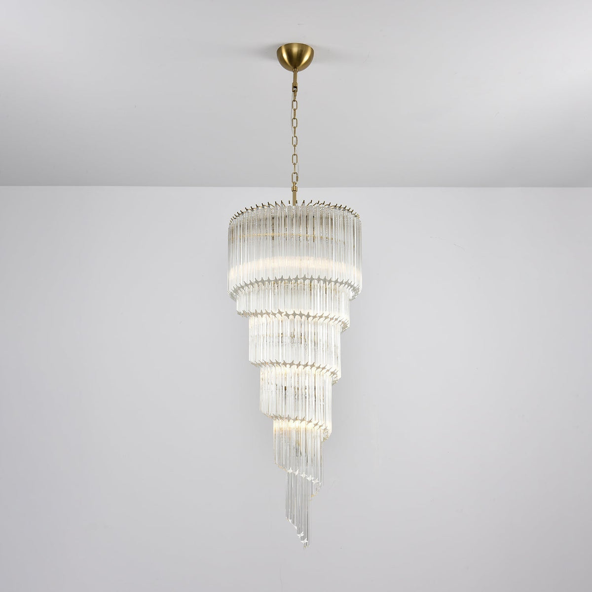 Paisley Spiral Clear Glass Chandelier