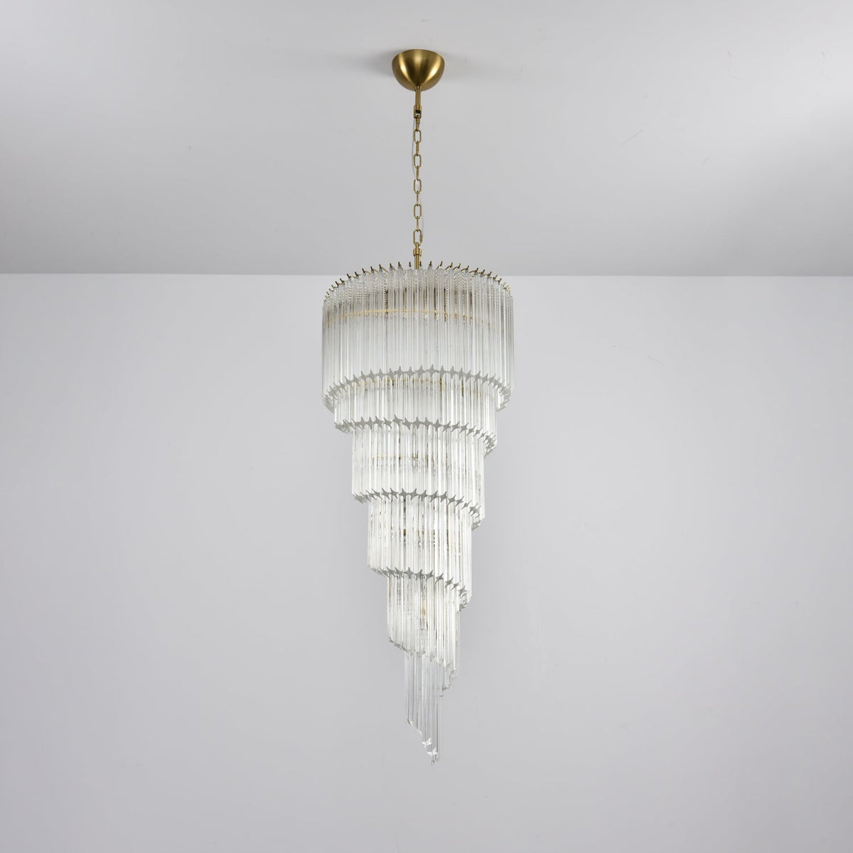 Paisley Spiral Clear Glass Chandelier
