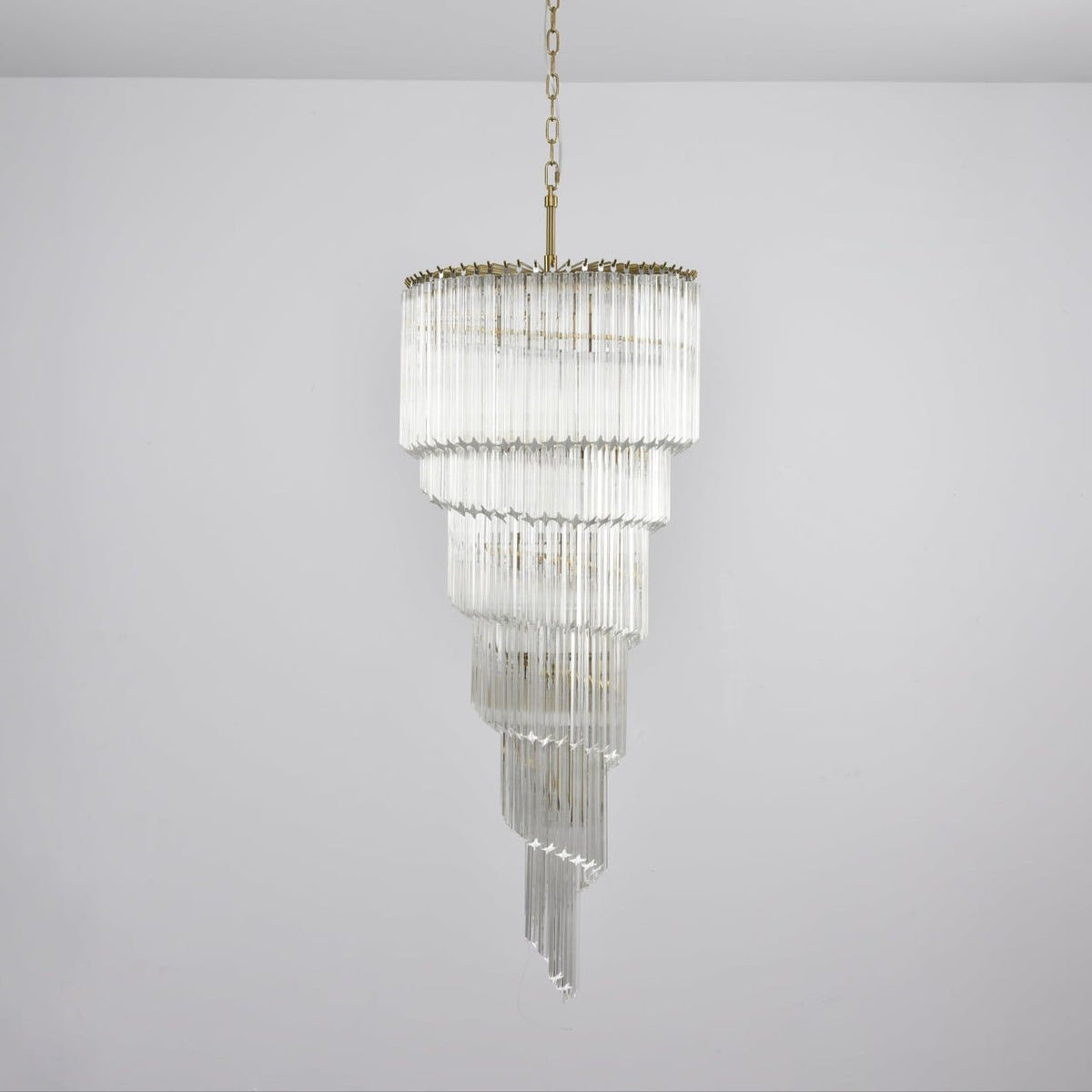 Paisley Spiral Clear Glass Chandelier