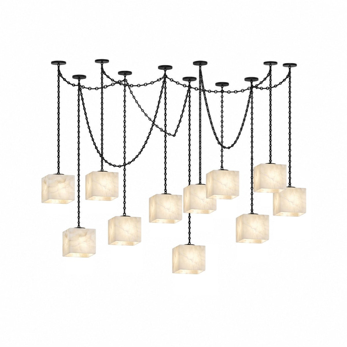 Octavian Cascade Chain Cube Chandelier
