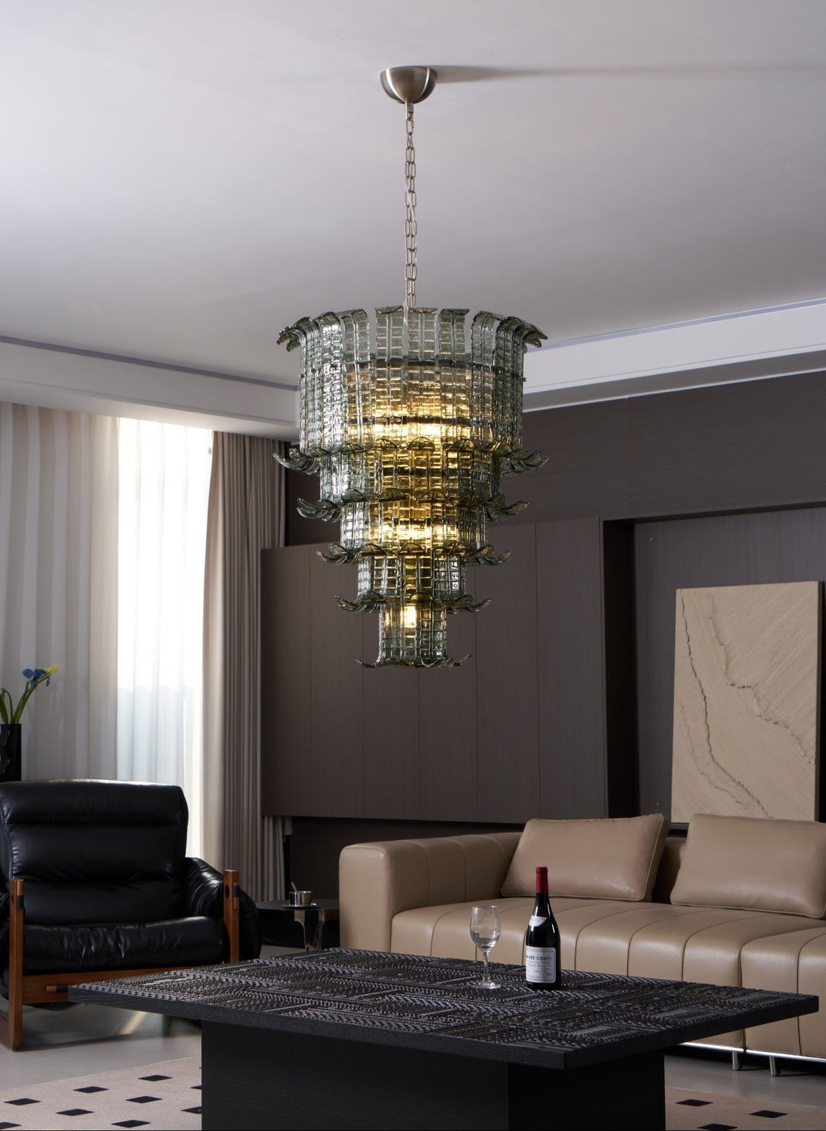 Yisk Chandelier Cascade Murano Glass Tiered Vintage