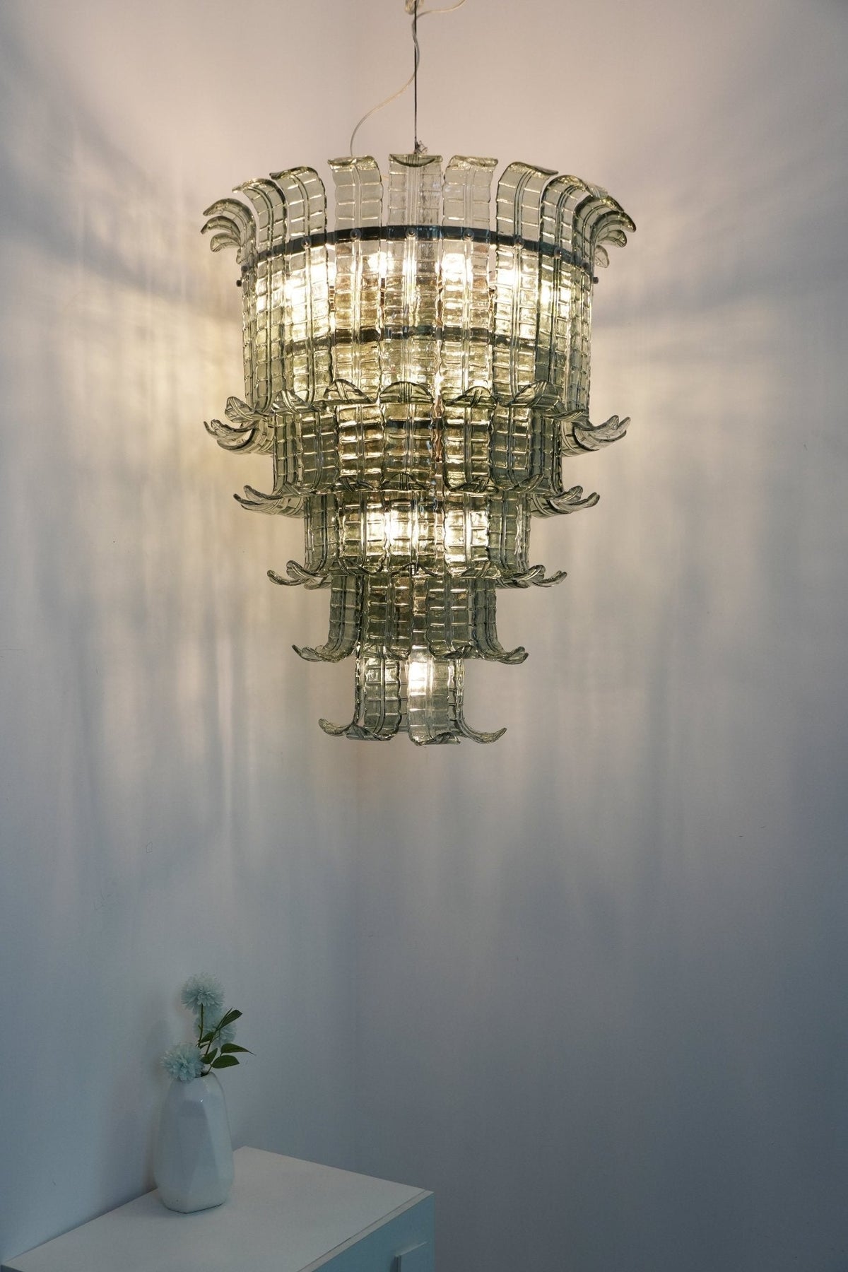 Yisk Chandelier Cascade Murano Glass Tiered Vintage