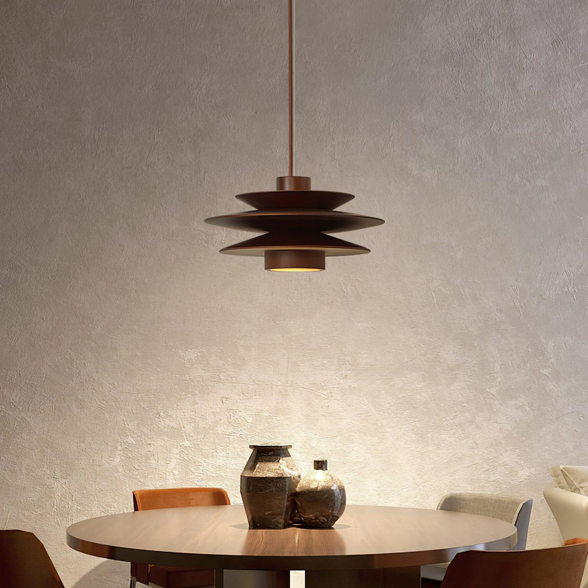 Hoko Wooden Disc Pendant Light