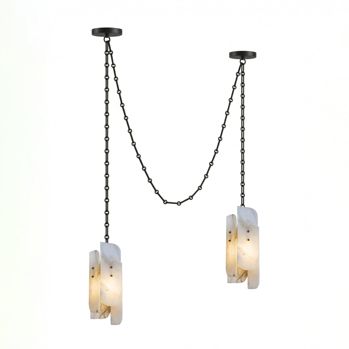 Aurevian Cascading Chain Cluster Chandelier