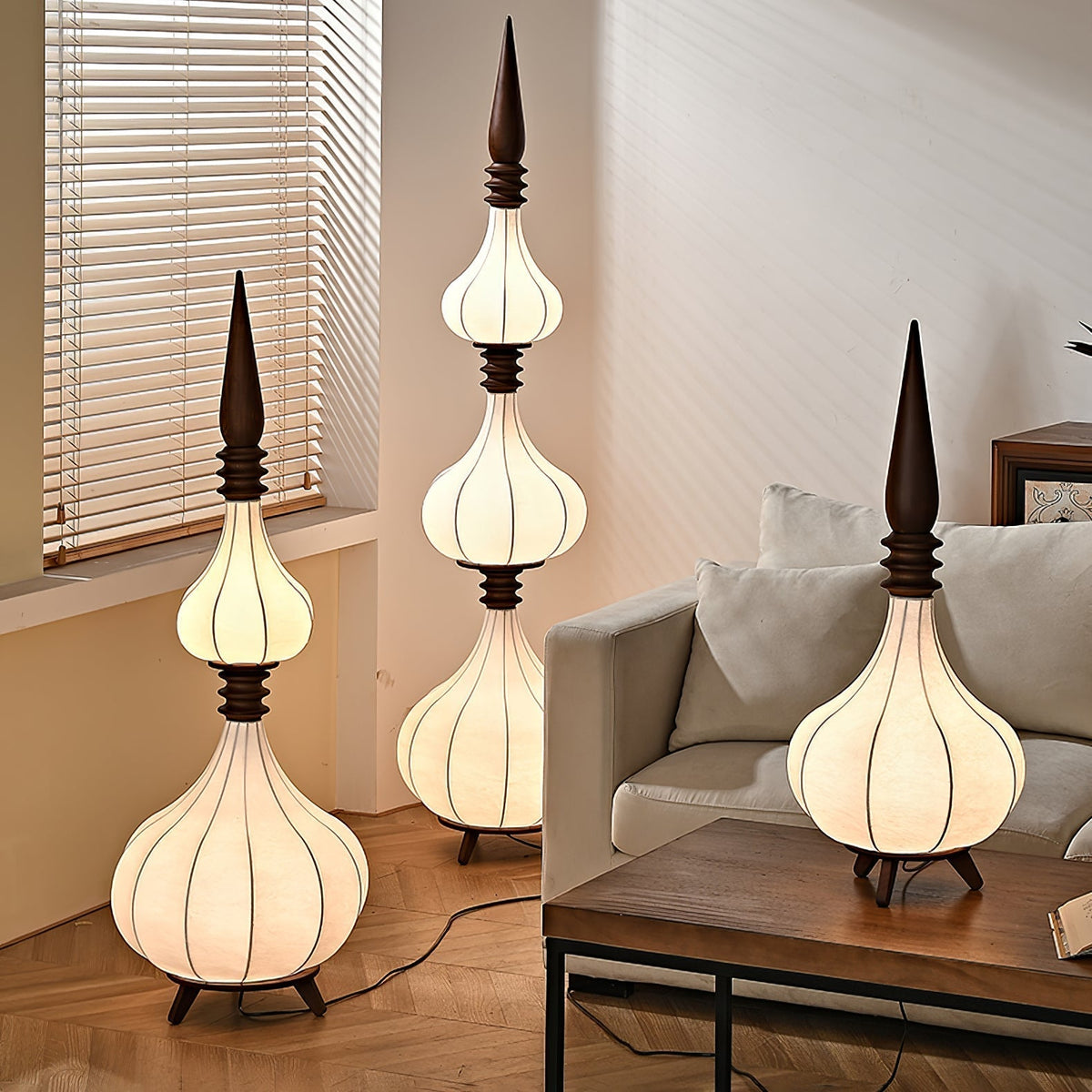 Cetalyra Tiered Gourd Floor Lamp