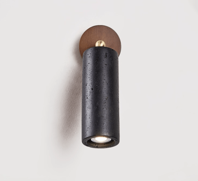 Cassius Industrial Travertine Wall Light