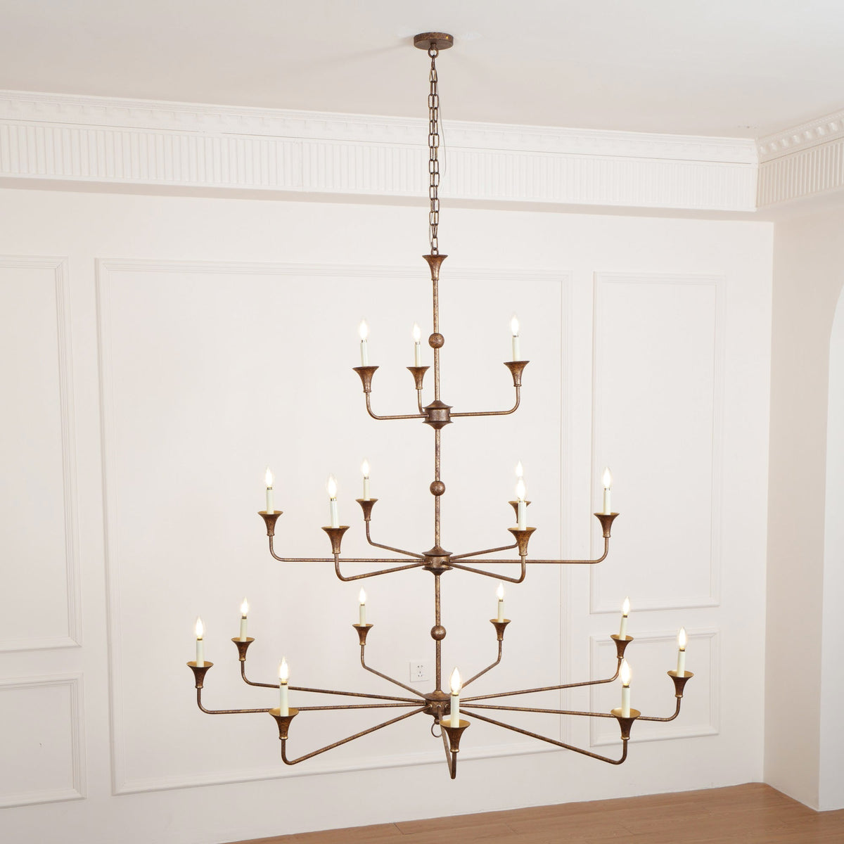 Wisp Grande Vintage Industrial Bronze Chandelier