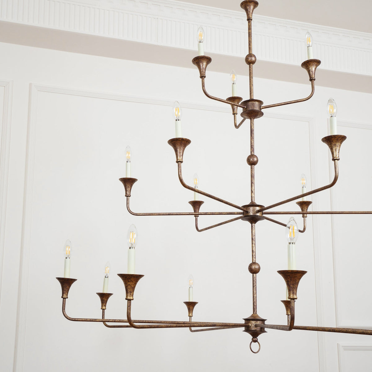Wisp Grande Vintage Industrial Bronze Chandelier