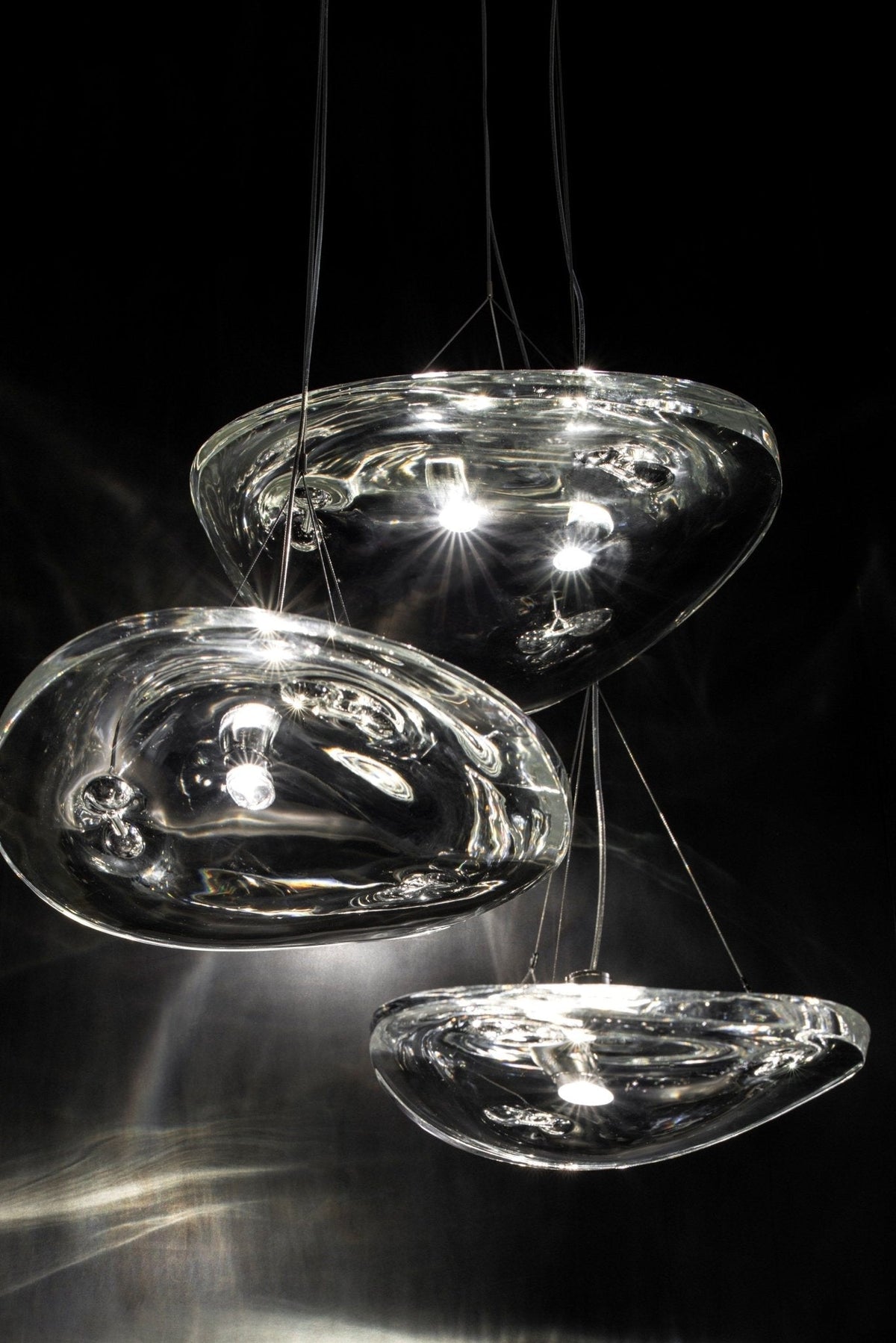 Glacial Float Cascade Glass Chandelier