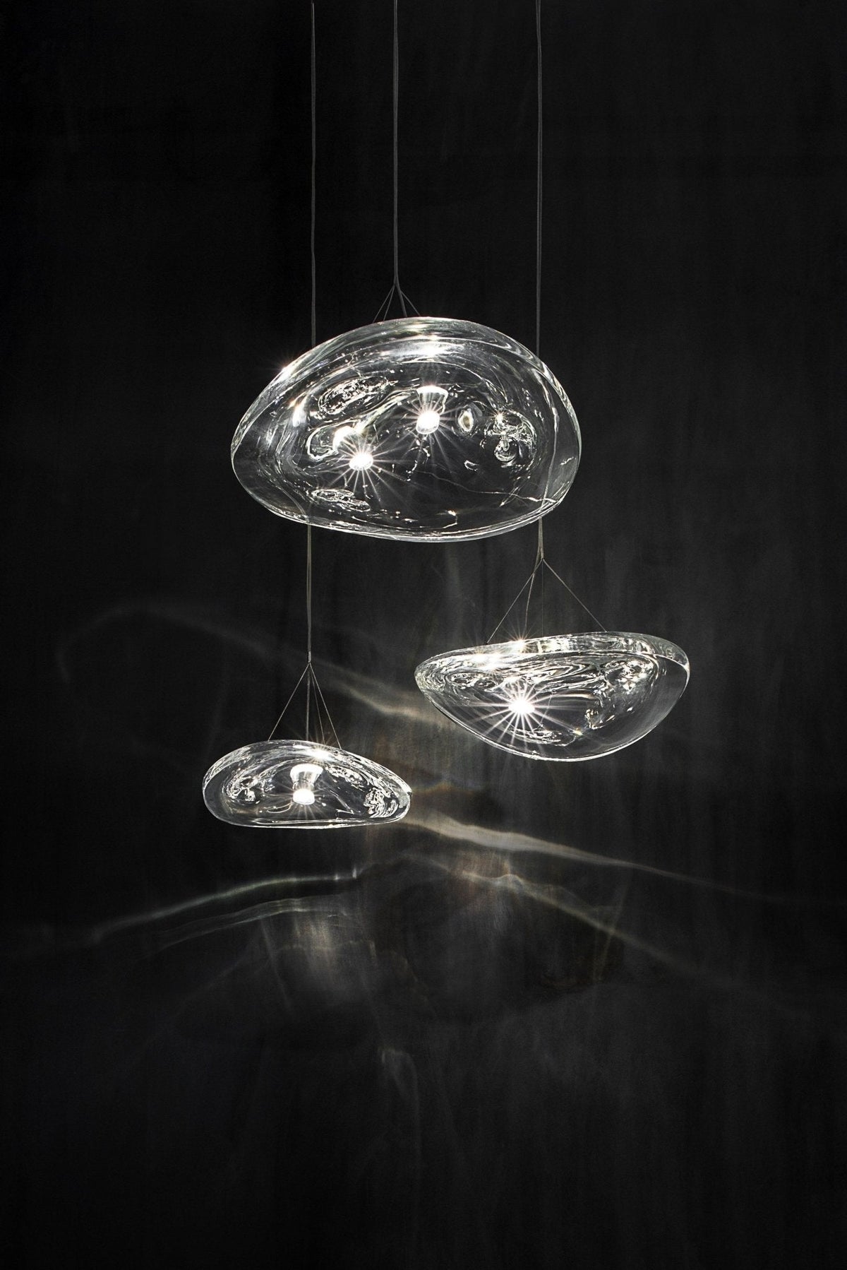 Glacial Float Cascade Glass Chandelier