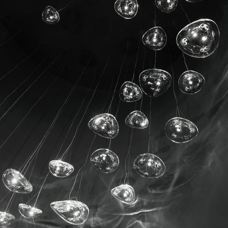 Glacial Float Cascade Glass Chandelier