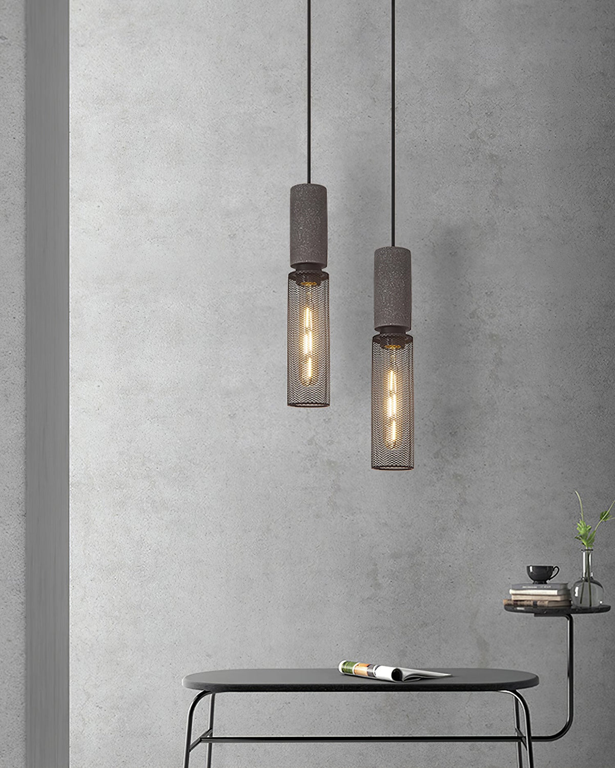 Hexa Cement Mesh Pendant Light