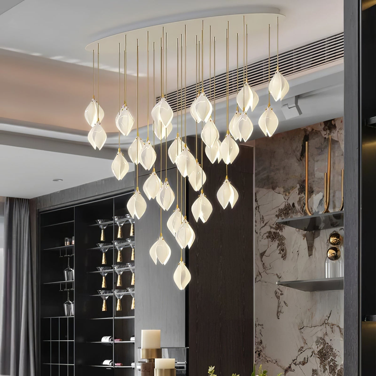Tessa Pendant Lamp White Floral Ceramic