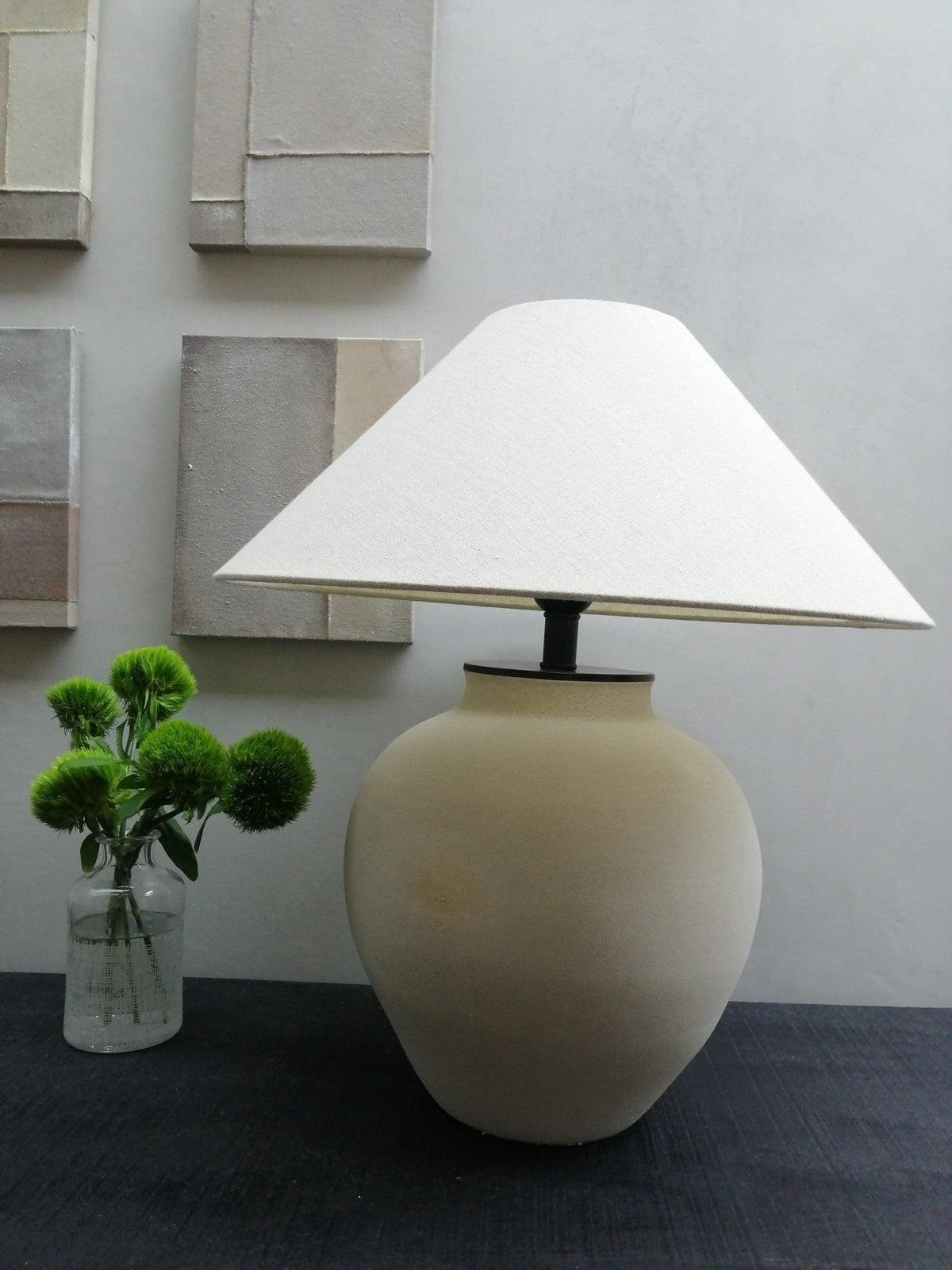 Lumian Fabric Ceramic Rustic Table Lamp