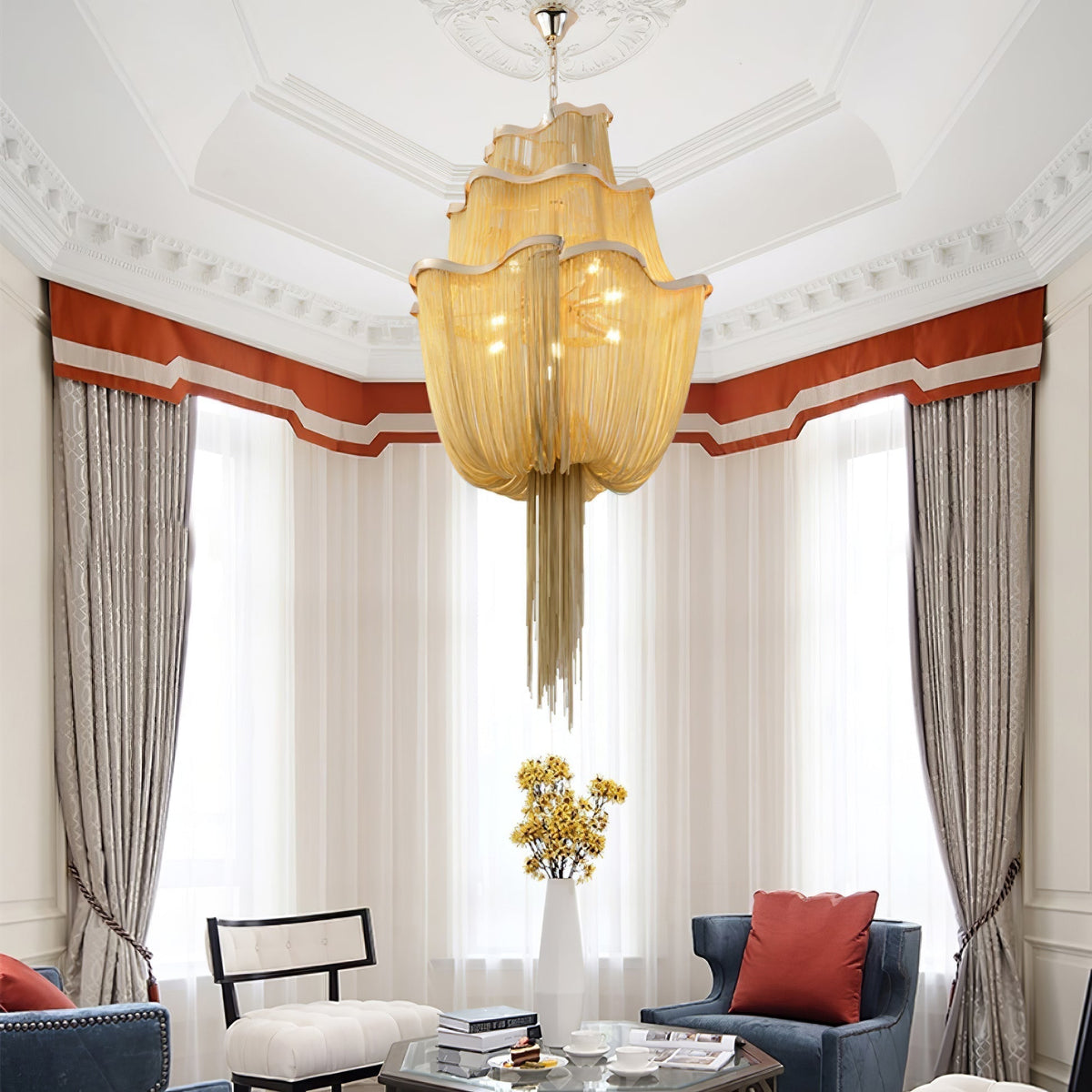 Ardelella Chandelier Aluminum Chains Shimmering Nickel