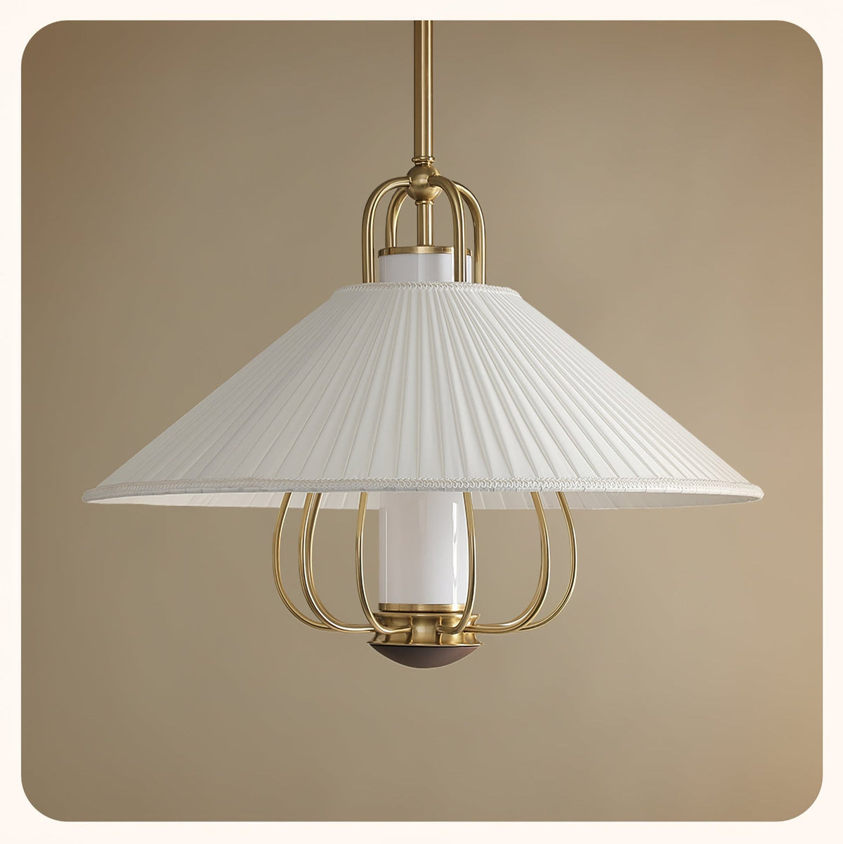 Solisiella Pendant Light Fabric Gold LED Dining