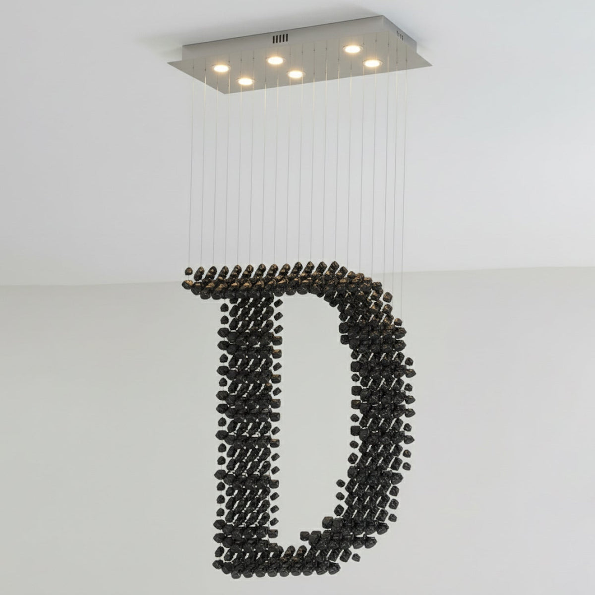 Jemei Black Stones Chandelier