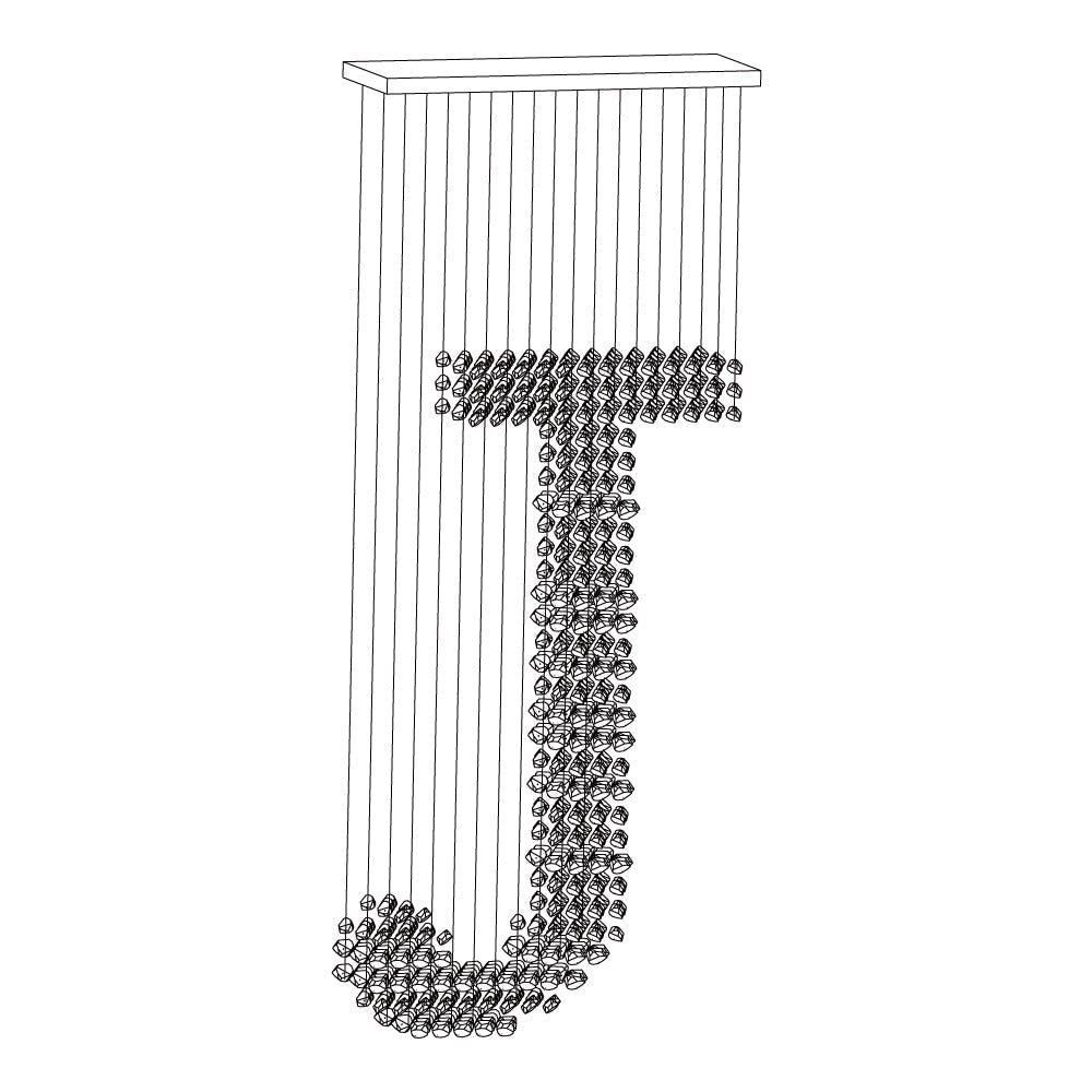 Seliian Charcoal Stone Sculptural Chandelier Letter G to L