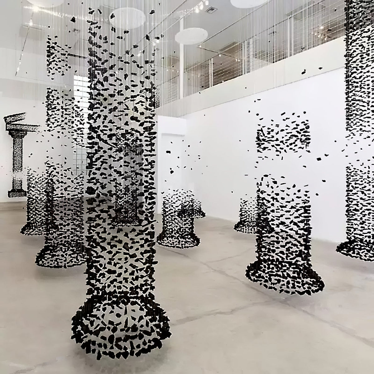 Arsilus Charcoal Stone Sculptural Chandelier Orbicular