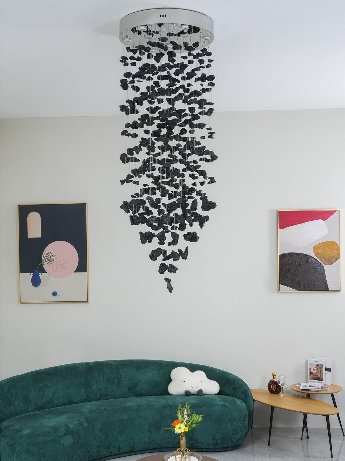 Jemei Black Stones Chandelier