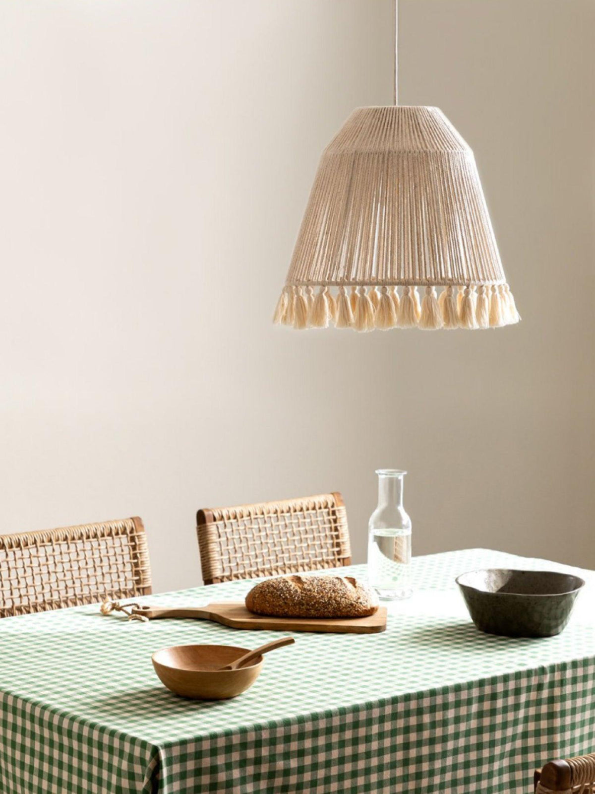 Hlugan Traditional Tassel Rope Pendant Light