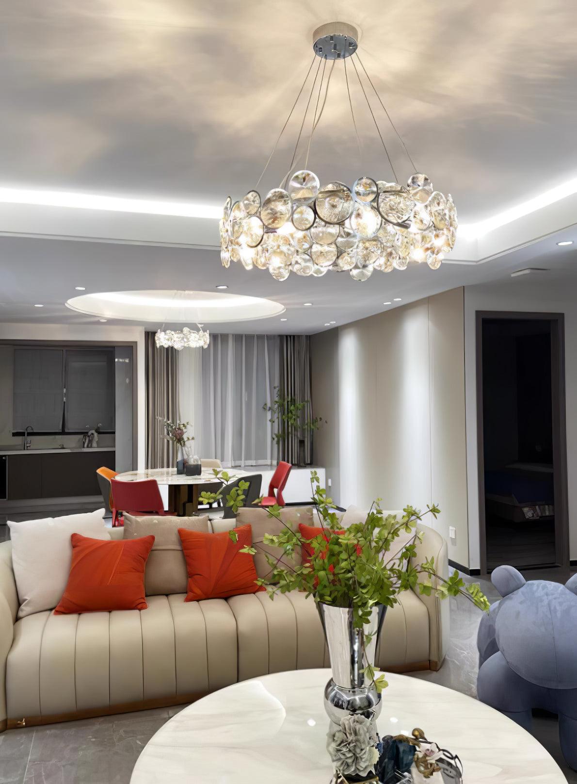 Cuthaiel Postmodern Luxury Round Chrome Crystal Chandelier