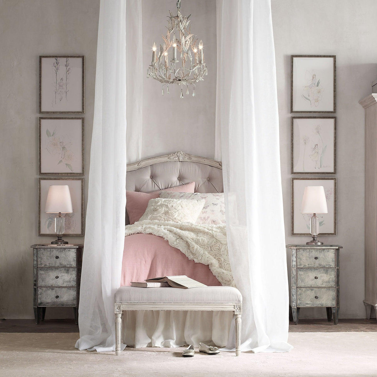 Sylvia Vintage Glass Chandelier