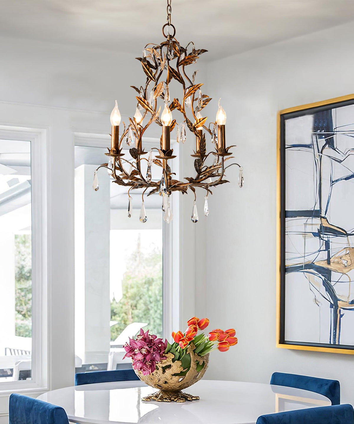 Sylvia Vintage Glass Chandelier