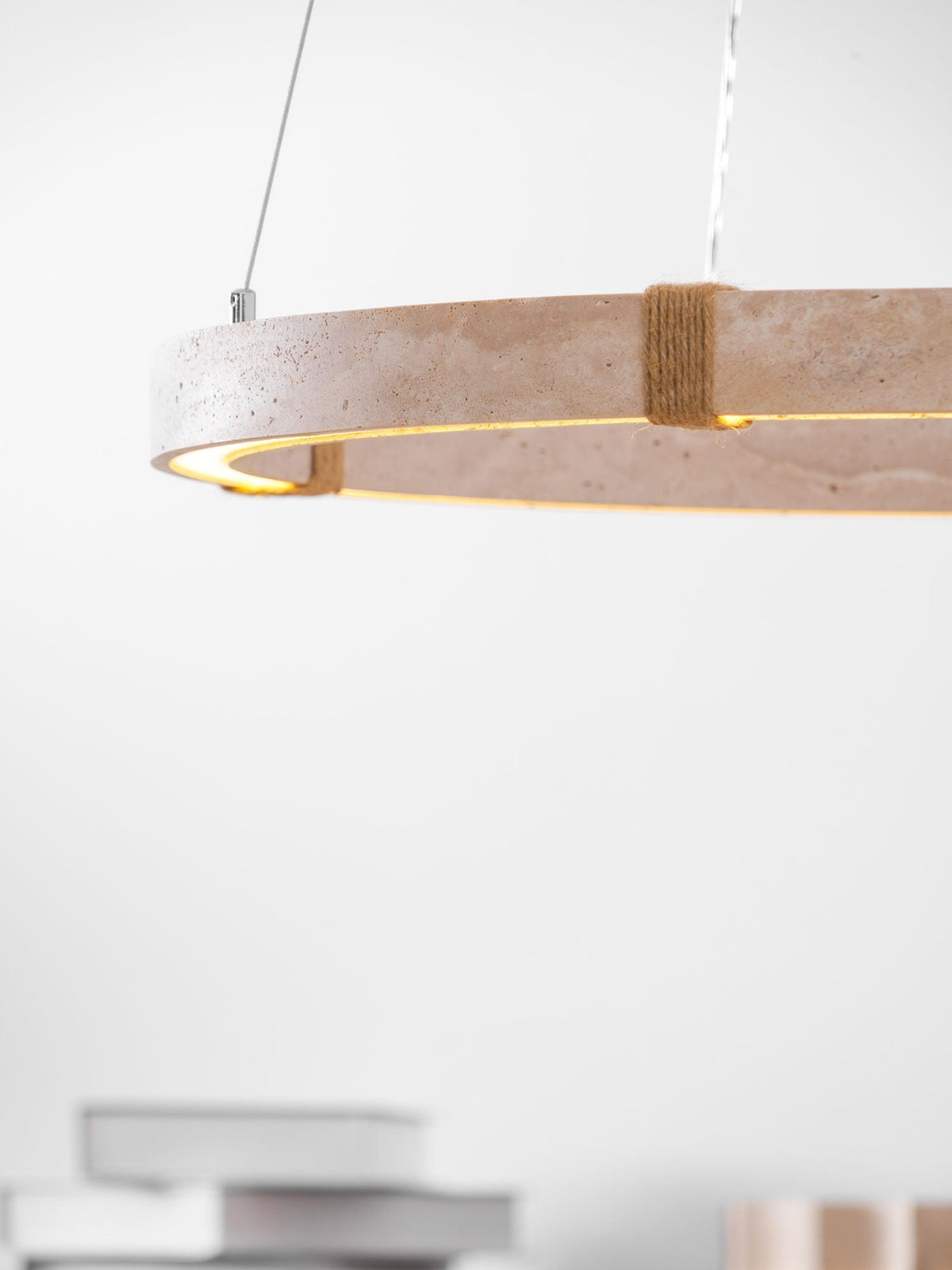 Evijo Circle Travertine Pendant Light
