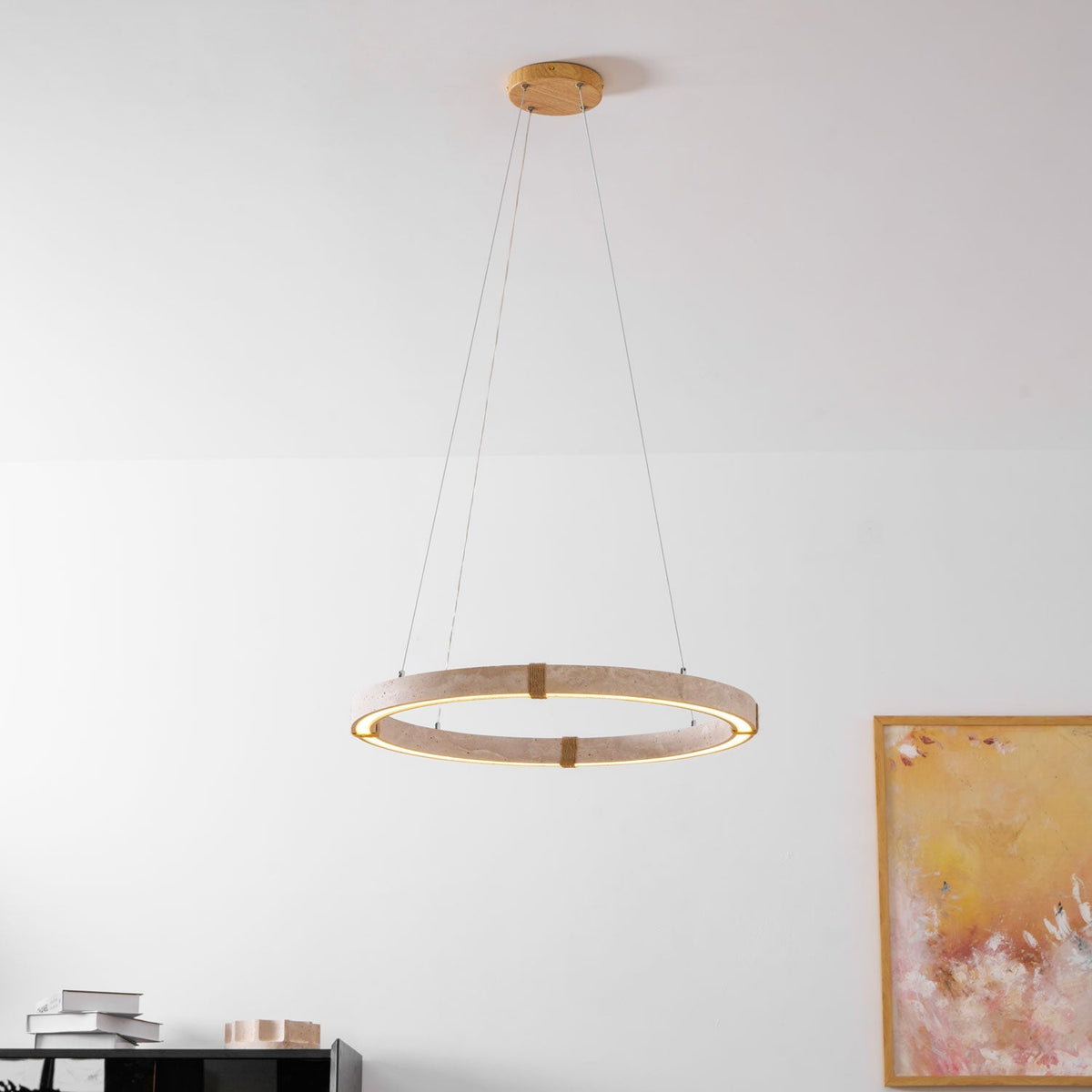 Evijo Circle Travertine Pendant Light